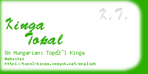 kinga topal business card